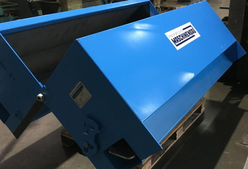 Bodenklappen-Schrottbox Schrottbox Staplerzinken handling, scrap box fork lifter, Bodenklappen Schrottbox, scrapbox folding bottom