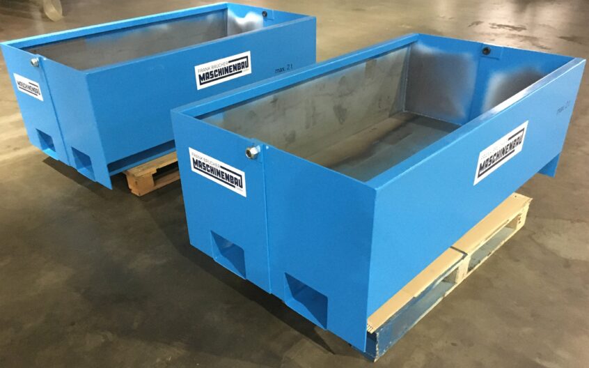 Klappboden-Schrottbox Schrottbox Gabelstaplerzinken, scrap box fork lifter handling, Schrott box klappboden, bodenklappen schrottbox